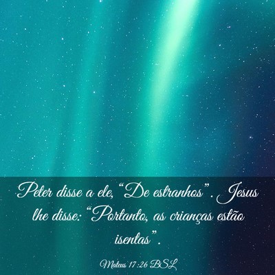 Picture 03 - Mateus 17:26 BSL - Peter disse a ele, “De estranhos”. Jesus lhe - Bible Verse Picture