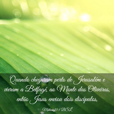 Picture 03 - Mateus 21:1 BSL - Quando chegaram perto de Jerusalém e vieram a - Bible Verse Picture