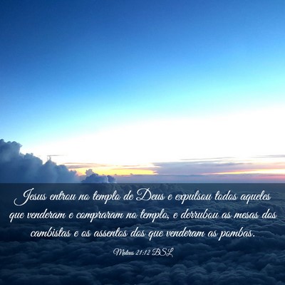 Picture 03 - Mateus 21:12 BSL - Jesus entrou no templo de Deus e expulsou todos - Bible Verse Picture