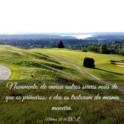 Picture 03 - Mateus 21:36 BSL - Novamente, ele enviou outros servos mais do que - Bible Verse Picture