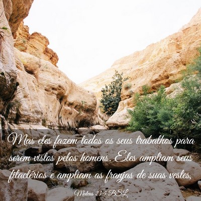 Picture 03 - Mateus 23:5 BSL - Mas eles fazem todos os seus trabalhos para serem - Bible Verse Picture