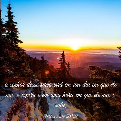 Picture 03 - Mateus 24:50 BSL - o senhor desse servo virá em um dia em que ele - Bible Verse Picture