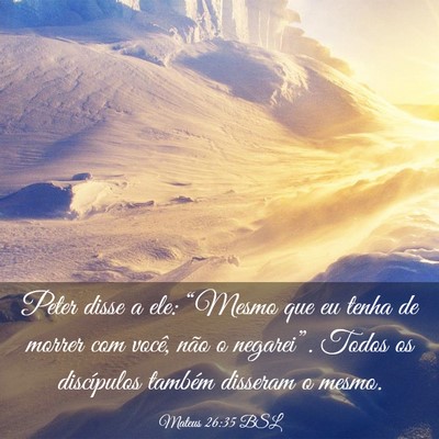 Picture 03 - Mateus 26:35 BSL - Peter disse a ele: “Mesmo que eu tenha de - Bible Verse Picture