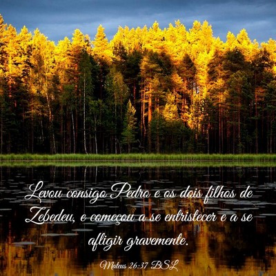 Picture 03 - Mateus 26:37 BSL - Levou consigo Pedro e os dois filhos de Zebedeu, - Bible Verse Picture