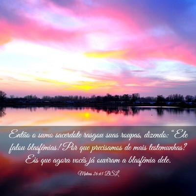 Picture 03 - Mateus 26:65 BSL - Então o sumo sacerdote rasgou suas roupas, - Bible Verse Picture