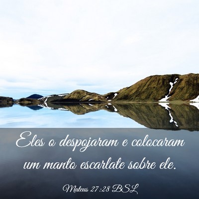 Picture 03 - Mateus 27:28 BSL - Eles o despojaram e colocaram um manto escarlate - Bible Verse Picture