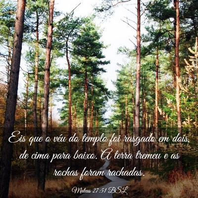 Picture 03 - Mateus 27:51 BSL - Eis que o véu do templo foi rasgado em dois, de - Bible Verse Picture