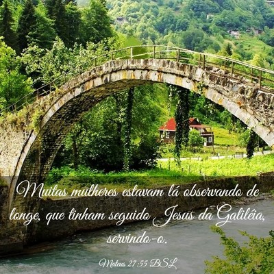 Picture 03 - Mateus 27:55 BSL - Muitas mulheres estavam lá observando de longe, - Bible Verse Picture