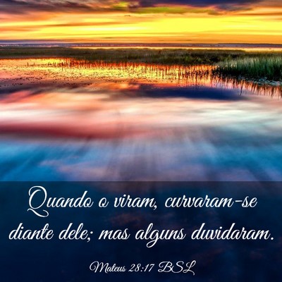 Picture 03 - Mateus 28:17 BSL - Quando o viram, curvaram-se diante dele; mas - Bible Verse Picture