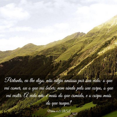 Picture 03 - Mateus 6:25 BSL - Portanto, eu lhe digo, não esteja ansioso por - Bible Verse Picture