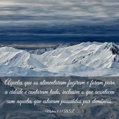 Picture 03 - Mateus 8:33 BSL - Aqueles que os alimentaram fugiram e foram para a - Bible Verse Picture
