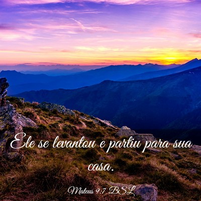 Picture 03 - Mateus 9:7 BSL - Ele se levantou e partiu para sua - Bible Verse Picture