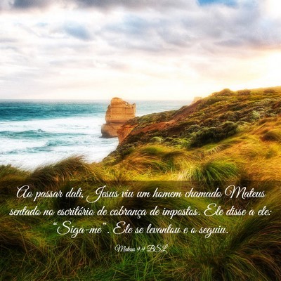 Picture 03 - Mateus 9:9 BSL - Ao passar dali, Jesus viu um homem chamado Mateus - Bible Verse Picture