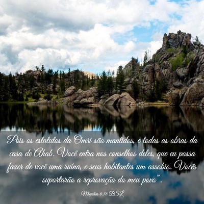 Picture 03 - Miquéias 6:16 BSL - Pois os estatutos da Omri são mantidos, e todas - Bible Verse Picture