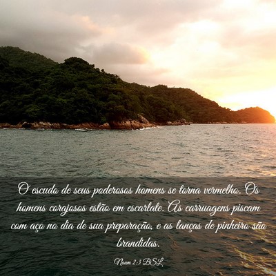 Picture 03 - Naum 2:3 BSL - O escudo de seus poderosos homens se torna - Bible Verse Picture