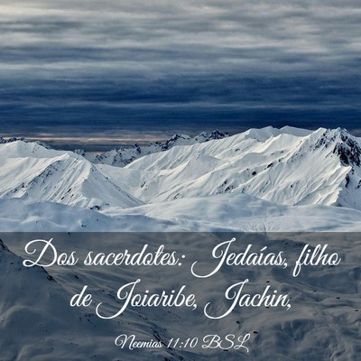 Picture 03 - Neemias 11:10 BSL - Dos sacerdotes: Jedaías, filho de Joiaribe, - Bible Verse Picture