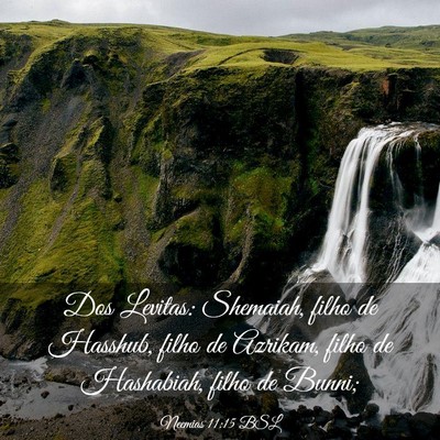 Picture 03 - Neemias 11:15 BSL - Dos Levitas: Shemaiah, filho de Hasshub, filho de - Bible Verse Picture