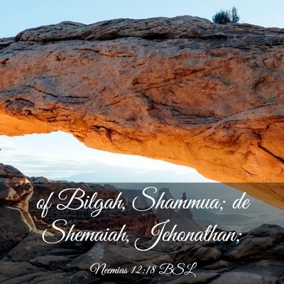Picture 03 - Neemias 12:18 BSL - of Bilgah, Shammua; de Shemaiah, - Bible Verse Picture