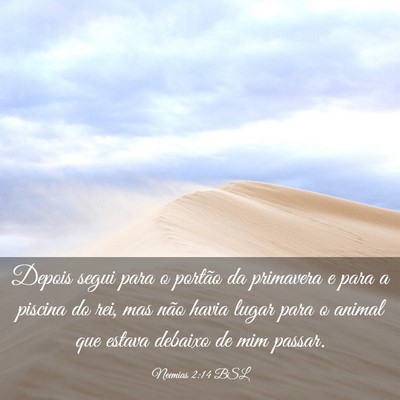 Picture 03 - Neemias 2:14 BSL - Depois segui para o portão da primavera e para a - Bible Verse Picture