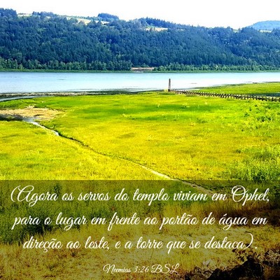 Picture 03 - Neemias 3:26 BSL - (Agora os servos do templo viviam em Ophel, para - Bible Verse Picture