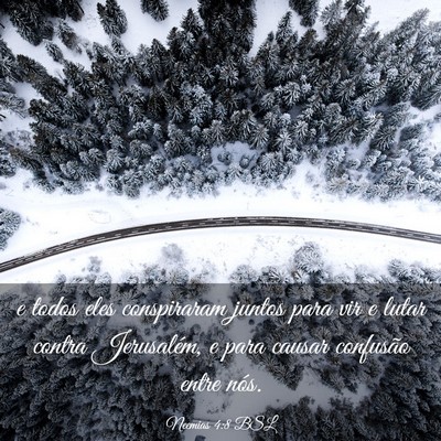 Picture 03 - Neemias 4:8 BSL - e todos eles conspiraram juntos para vir e lutar - Bible Verse Picture