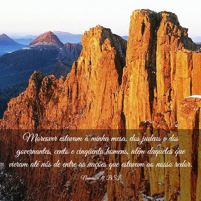 Picture 03 - Neemias 5:17 BSL - Moreover estavam à minha mesa, dos judeus e dos - Bible Verse Picture