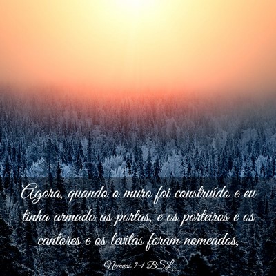 Picture 03 - Neemias 7:1 BSL - Agora, quando o muro foi construído e eu tinha - Bible Verse Picture
