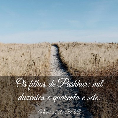 Picture 03 - Neemias 7:41 BSL - Os filhos de Pashhur: mil duzentos e quarenta e - Bible Verse Picture