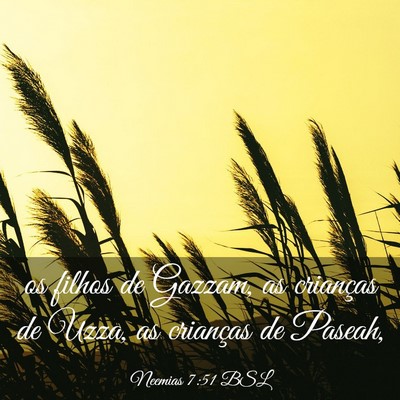Picture 03 - Neemias 7:51 BSL - os filhos de Gazzam, as crianças de Uzza, as - Bible Verse Picture