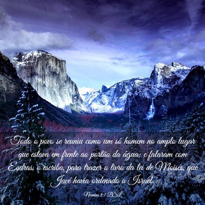 Picture 03 - Neemias 8:1 BSL - Todo o povo se reuniu como um só homem no amplo - Bible Verse Picture