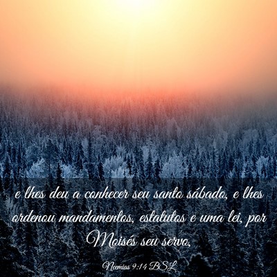 Picture 03 - Neemias 9:14 BSL - e lhes deu a conhecer seu santo sábado, e lhes - Bible Verse Picture