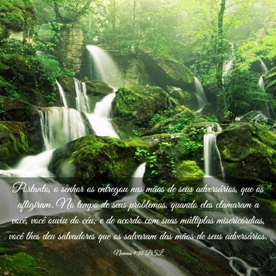 Picture 03 - Neemias 9:27 BSL - Portanto, o senhor os entregou nas mãos de seus - Bible Verse Picture