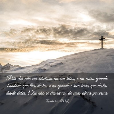 Picture 03 - Neemias 9:35 BSL - Pois eles não vos serviram em seu reino, e em - Bible Verse Picture