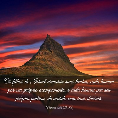 Picture 03 - Números 1:52 BSL - Os filhos de Israel armarão suas tendas, cada - Bible Verse Picture