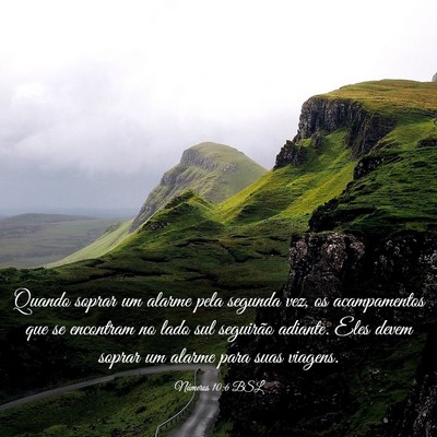 Picture 03 - Números 10:6 BSL - Quando soprar um alarme pela segunda vez, os - Bible Verse Picture