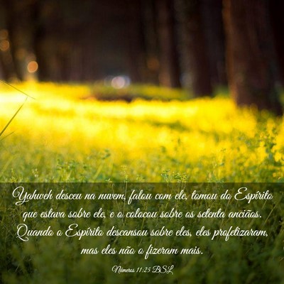 Picture 03 - Números 11:25 BSL - Yahweh desceu na nuvem, falou com ele, tomou do - Bible Verse Picture