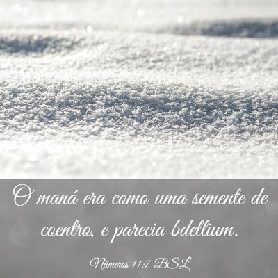 Picture 03 - Números 11:7 BSL - O maná era como uma semente de coentro, e - Bible Verse Picture