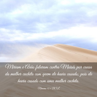 Picture 03 - Números 12:1 BSL - Miriam e Arão falaram contra Moisés por causa - Bible Verse Picture