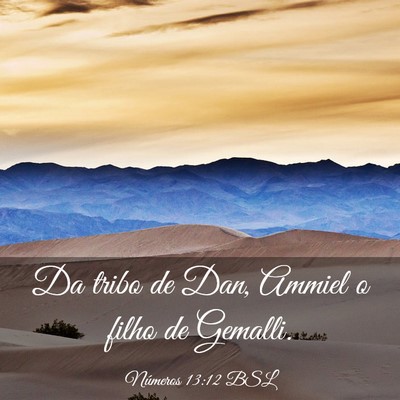Picture 03 - Números 13:12 BSL - Da tribo de Dan, Ammiel o filho de - Bible Verse Picture