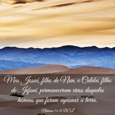 Picture 03 - Números 14:38 BSL - Mas Josué, filho de Nun, e Calebe, filho de - Bible Verse Picture