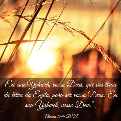 Picture 03 - Números 15:41 BSL - Eu sou Yahweh, vosso Deus, que vos tirou da terra - Bible Verse Picture