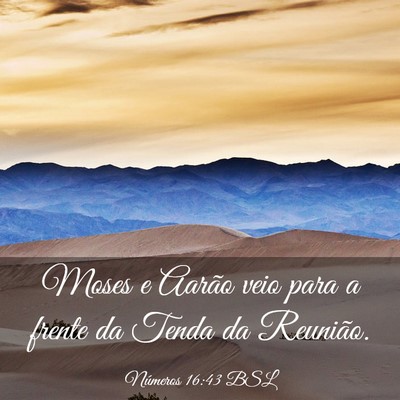 Picture 03 - Números 16:43 BSL - Moses e Aarão veio para a frente da Tenda da - Bible Verse Picture