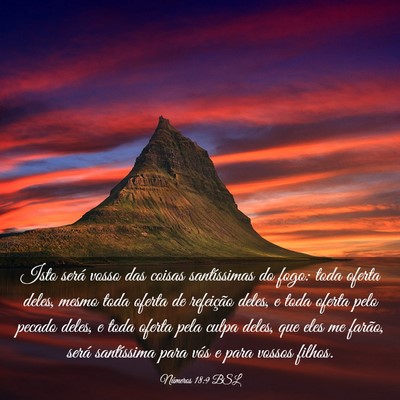 Picture 03 - Números 18:9 BSL - Isto será vosso das coisas santíssimas do fogo: - Bible Verse Picture
