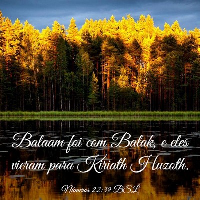 Picture 03 - Números 22:39 BSL - Balaam foi com Balak, e eles vieram para Kiriath - Bible Verse Picture
