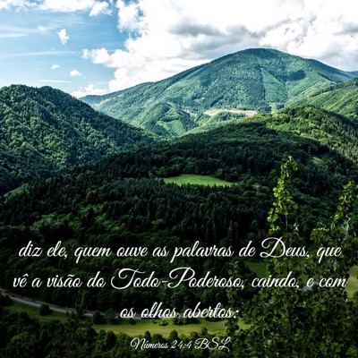 Picture 03 - Números 24:4 BSL - diz ele, quem ouve as palavras de Deus, que vê a - Bible Verse Picture
