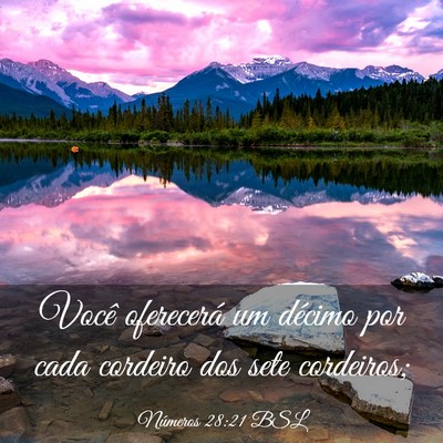 Picture 03 - Números 28:21 BSL - Você oferecerá um décimo por cada cordeiro dos - Bible Verse Picture