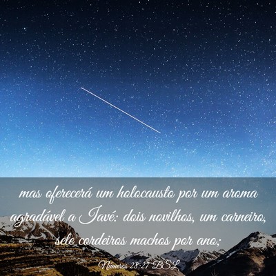 Picture 03 - Números 28:27 BSL - mas oferecerá um holocausto por um aroma - Bible Verse Picture