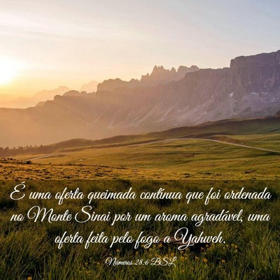 Picture 03 - Números 28:6 BSL - É uma oferta queimada contínua que foi ordenada - Bible Verse Picture