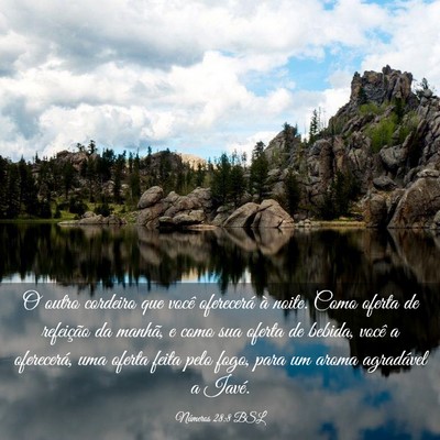 Picture 03 - Números 28:8 BSL - O outro cordeiro que você oferecerá à noite. - Bible Verse Picture