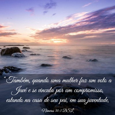 Picture 03 - Números 30:3 BSL - “Também, quando uma mulher faz um voto a Javé - Bible Verse Picture